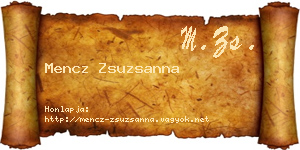 Mencz Zsuzsanna névjegykártya